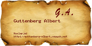 Guttenberg Albert névjegykártya